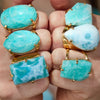 Larimar rectangle cuff ring