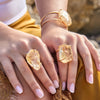 Large raw citrine gem ring