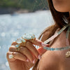 Raw aquamarine crystal ring