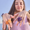 Tangerine crystal cluster statement ring