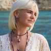 Double drop druzy amethyst dangle earrings