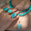 Larimar rectangle cuff ring