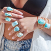 Larimar rectangle cuff ring