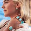Larimar rectangle cuff ring
