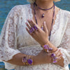 Rectangular faceted Brazilian amethyst ring