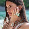 Raw aquamarine crystal ring