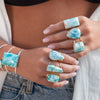 Larimar rectangle cuff ring