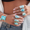 Larimar oval cuff ring