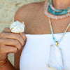 Oversized crystal quartz cluster statement ring