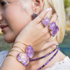 Rectangular faceted Brazilian amethyst ring