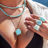 Larimar freeform pendant