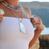 Oversized hexagon crystal quartz statement ring