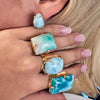 Larimar rectangle cuff ring