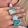 Larimar oval cuff ring
