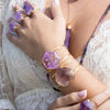 Purple amethyst hexagon cuff bracelet