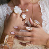 Oversized crystal quartz cluster statement ring