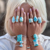 Larimar rectangle cuff ring