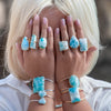 Larimar oval cuff ring