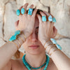 Larimar rectangle cuff ring