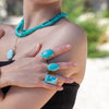 Larimar rectangle cuff ring
