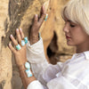 Larimar oval cuff ring