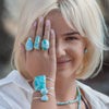 Larimar oval cuff ring