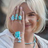 Larimar rectangle cuff bracelet