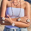 Druzy crystal quartz cluster cuff ring