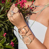 Large crystal hexagon cuff bracelet
