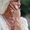 Rose quartz double terminated connector necklace