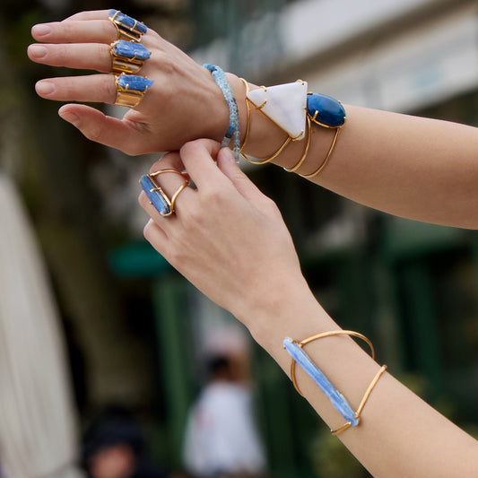 Blue kyanite cuff bracelet
