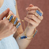 Raw blue kyanite connector necklace