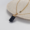Raw black tourmaline pendant