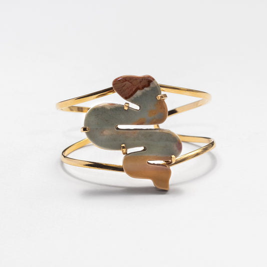 Mookaite snake statement cuff bracelet
