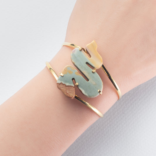 Mookaite snake statement cuff bracelet