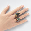 Australian mookaite pear-shaped ring
