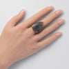 Moss agate mixed shape cabochon rings
