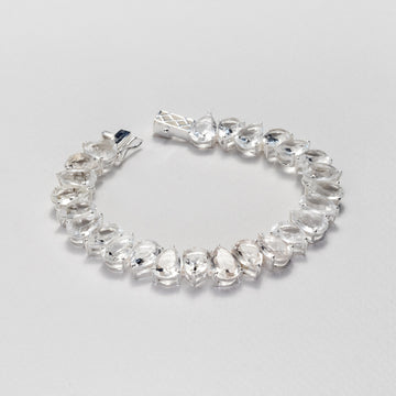 925 sterling silver crystal pear tennis bracelet