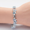 925 sterling silver blue topaz pear tennis bracelet